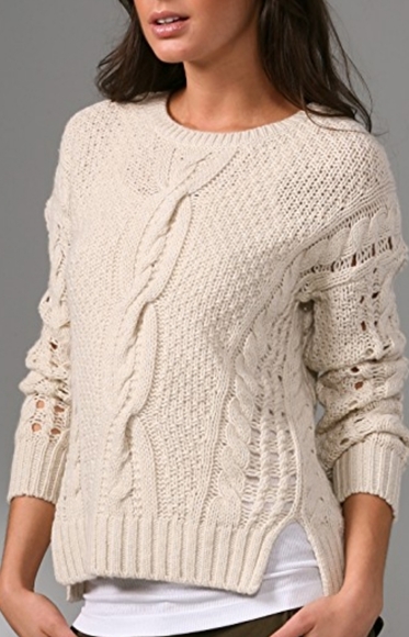 Vince Open Weave Yak Wool Cable Knit 